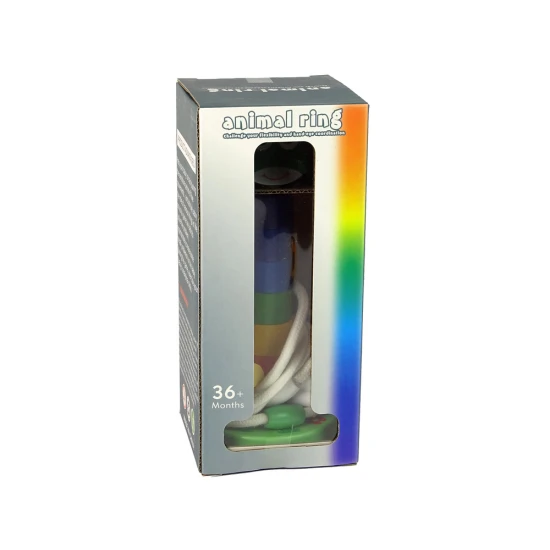 Medinė edukacinė gyvūnų piramidė Mediniai žaislai