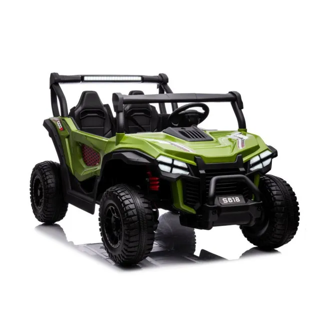Žalias elektrinis automobilis vaikams S618 4x4 Elektrinės mašinėlės vaikams