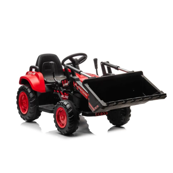 Raudonas elektrinis traktorius BW-X002A su kaušu Elektrinės mašinėlės vaikams