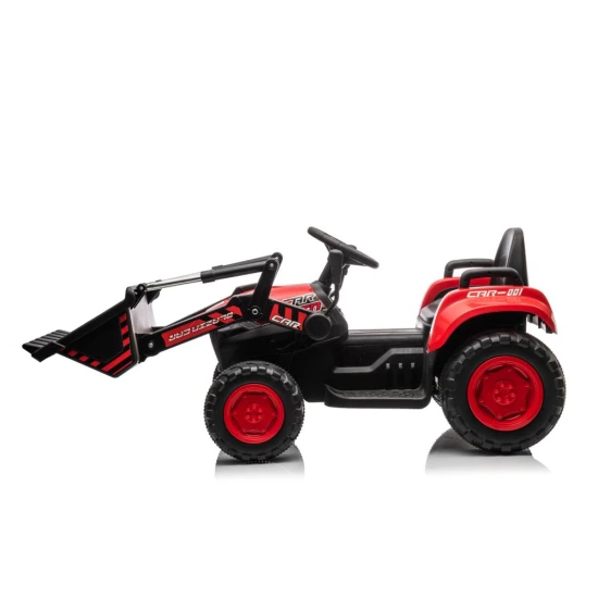 Raudonas elektrinis traktorius BW-X002A su kaušu Elektrinės mašinėlės vaikams