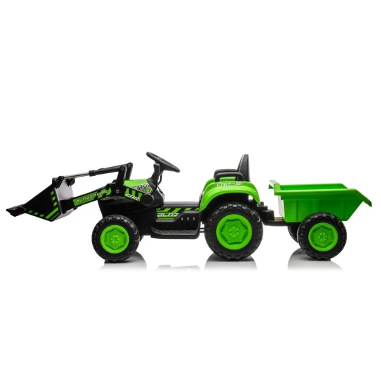 Žalaias elektrinis traktorius BW-X002A su kaušu Elektrinės mašinėlės vaikams