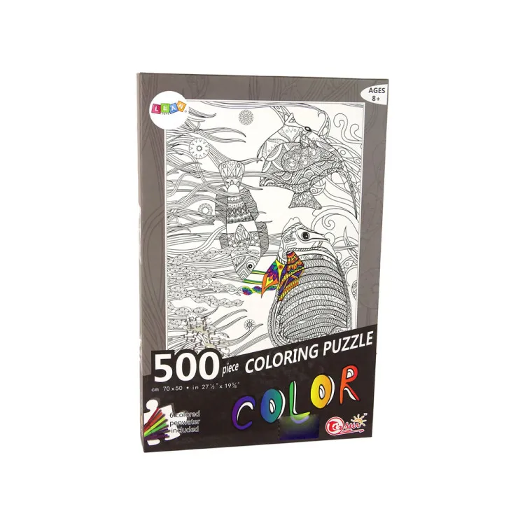 Dėlionės spalvinimui, 500 dalių, Žuvys vandenyne Lavinamieji