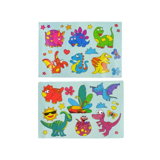 Creative Set Stained Glass Window Fusing Paint Dinosaurs 3D Lavinamieji