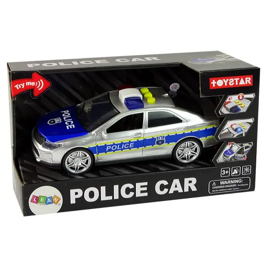 Sidabrinis policijos automobilis Žaisliniai automobiliai