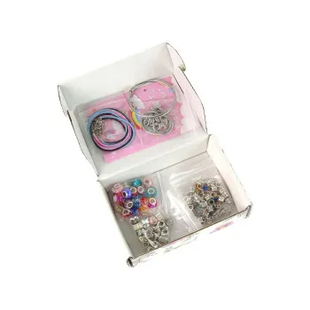 Bracelets, chains and coloured jewellery beads set