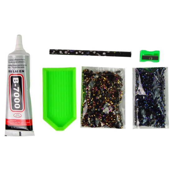 Rudos spalvos kūrybinis vienaragio rinkinys: Pasidaryk pats – deimantai ir kristalai Lavinamieji