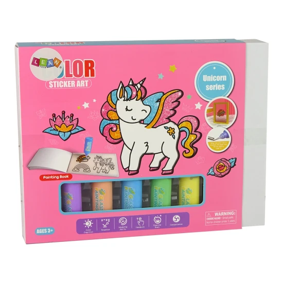 Pasidaryk pats vienaragio lipdukai langams, 8 spalvų, su blizgučiais Lavinamieji