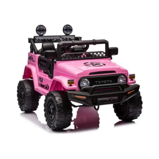Rožinis akumuliatorinis automobilis Toyota FJ 4x4 Elektrinės mašinėlės vaikams