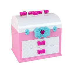 Grožio rinkinys rožiniame lagamine