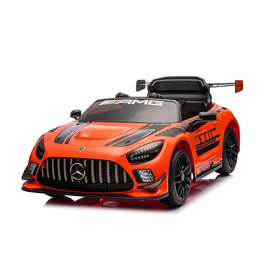 Oranžinis elektrinis automobilis Mercedes AMG GT3 Automobiliai