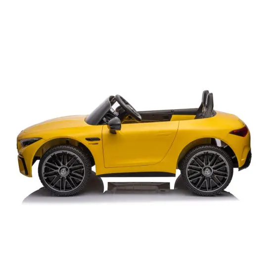 Geltonas elektrinis automobilis Mercedes AMG SL63 Elektrinės mašinėlės vaikams