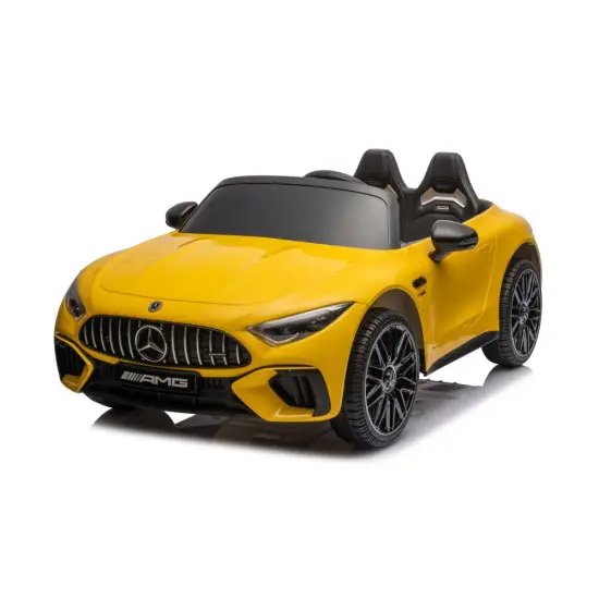 Geltonas elektrinis automobilis Mercedes AMG SL63 Elektrinės mašinėlės vaikams
