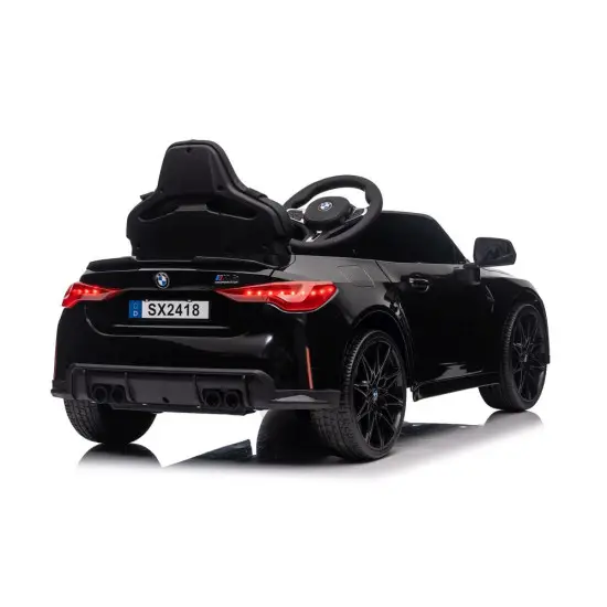 Juodas elektrinis automobilis BMW M4 Elektrinės mašinėlės vaikams