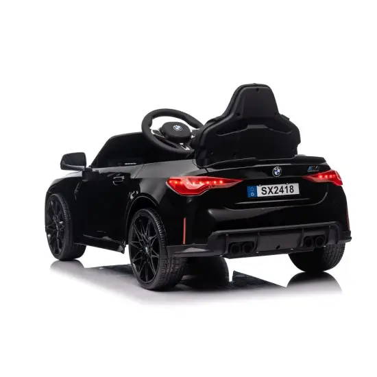 Juodas elektrinis automobilis BMW M4 Elektrinės mašinėlės vaikams