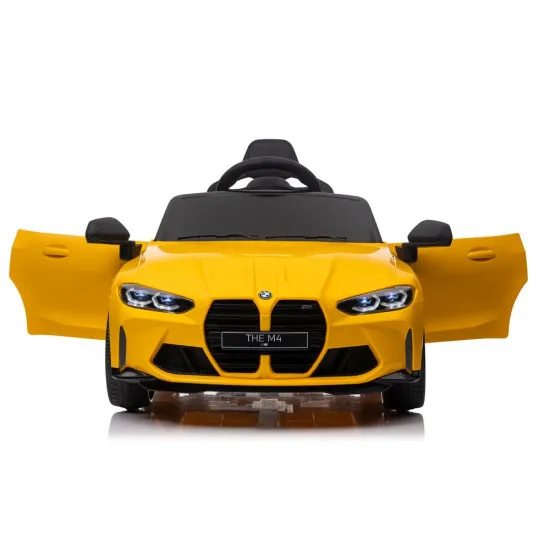 BMW M4 geltonas automobilis Automobiliai
