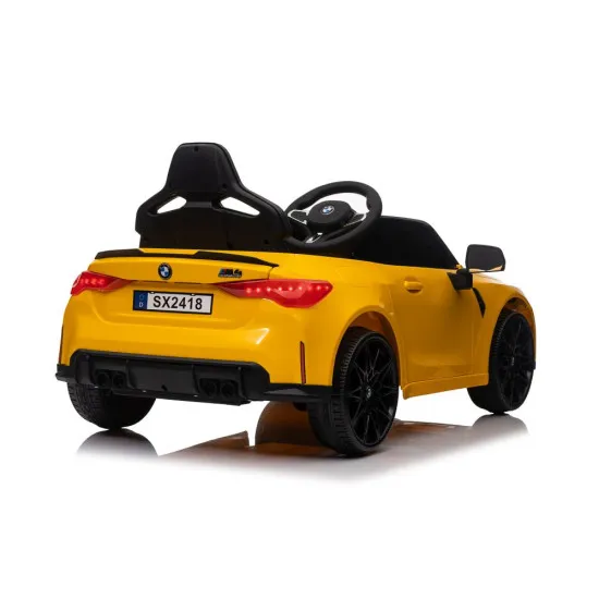 BMW M4 geltonas automobilis Automobiliai