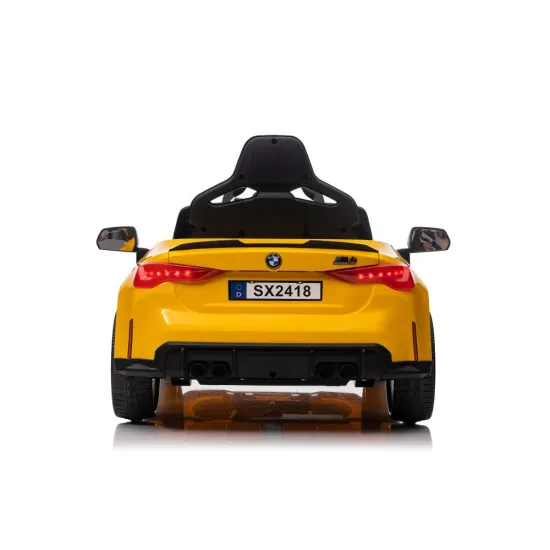 BMW M4 geltonas automobilis Automobiliai