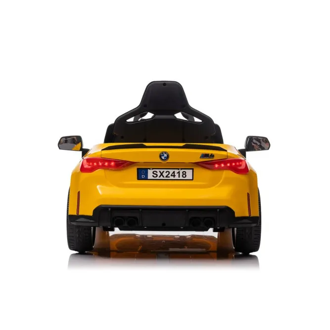 BMW M4 geltonas automobilis Automobiliai