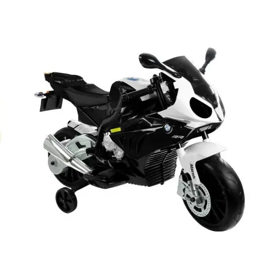 Juodas BMW S1000RR akumuliatorinis motociklas