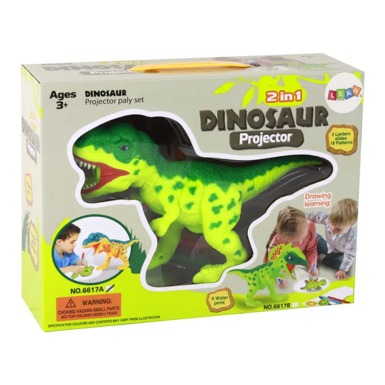Dinozaurų projektorius su žymekliais ir šablonais Miego priemonės ir projektoriai