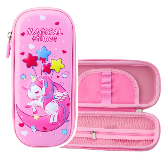 Rožinis vienaragio pieštukų dėklas 23 x 10 x 5 cm Penalai