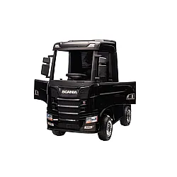 Akumuliatoriumi varomas juodas vilkikas Scania 500R HL698 