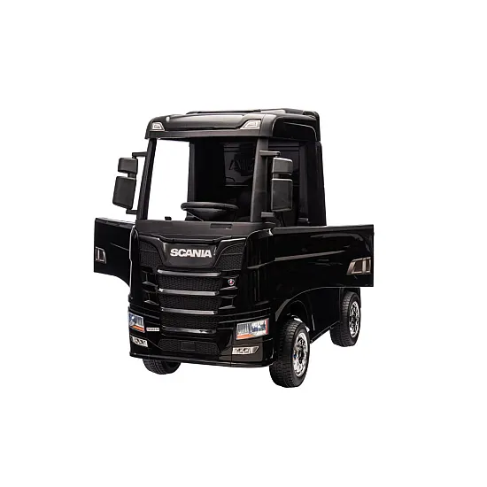 Ar akumulatoru darbināms melns vilcējs Scania 500R HL698