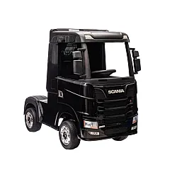 Akumuliatoriumi varomas juodas vilkikas Scania 500R HL698 