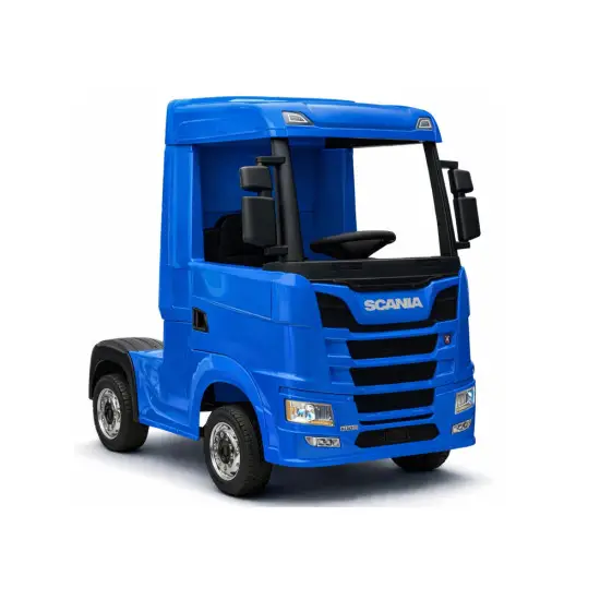 Mėlynas elektrinis sunkvežimis Scania 500R HL698 Puspriekabės