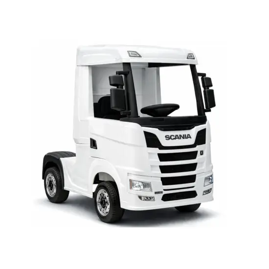 Baltas elektrinis sunkvežimis Scania 500R HL698 Puspriekabės
