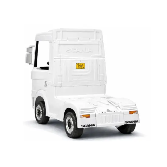 Baltas elektrinis sunkvežimis Scania 500R HL698 Puspriekabės