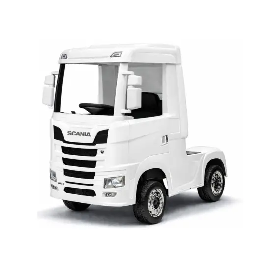 Baltas elektrinis sunkvežimis Scania 500R HL698 Puspriekabės