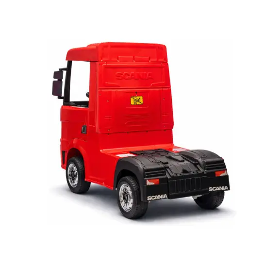 Raudonas elektrinis sunkvežimis Scania 500R HL698 Puspriekabės