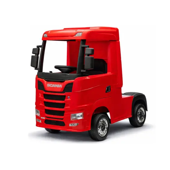 Raudonas elektrinis sunkvežimis Scania 500R HL698 Puspriekabės