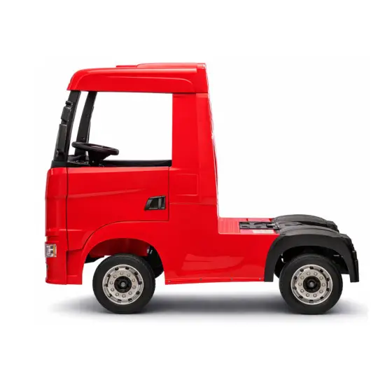 Raudonas elektrinis sunkvežimis Scania 500R HL698 Puspriekabės