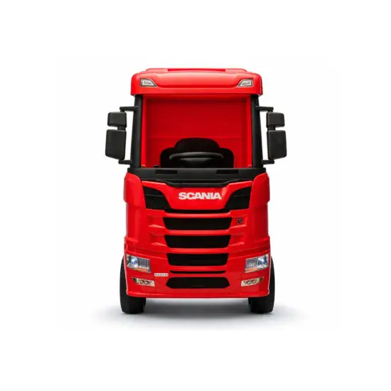 Raudonas elektrinis sunkvežimis Scania 500R HL698 Puspriekabės