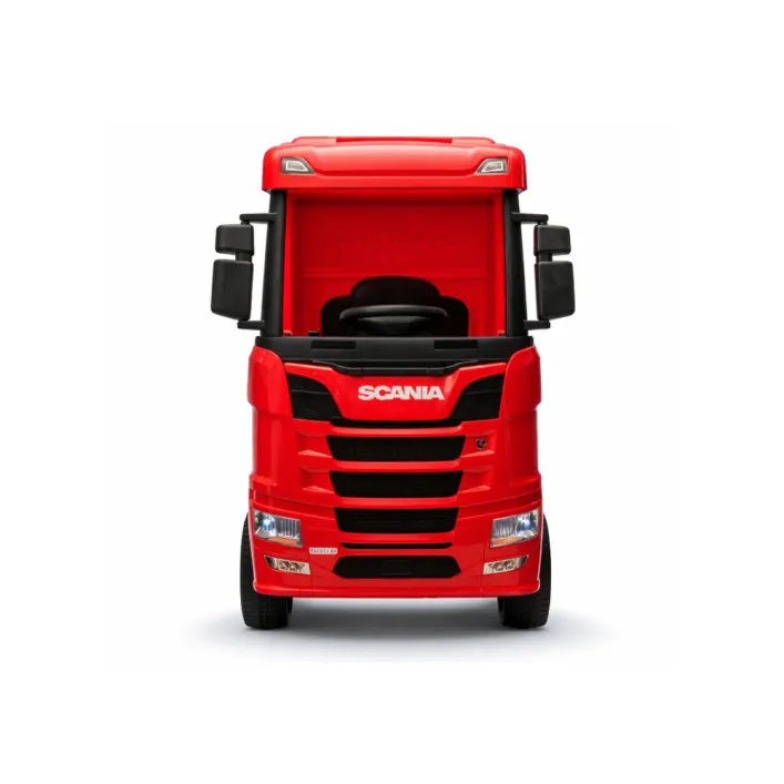 Raudonas elektrinis sunkvežimis Scania 500R HL698 Puspriekabės