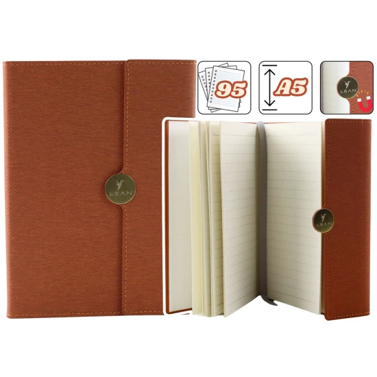 Rudos spalvos magnetinis A5 formato užrašų knygelė Užrašų knygelės