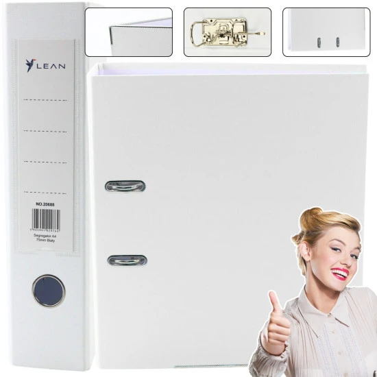 Baltas dokumentų segtuvas A4 Kanceliarinės prekės