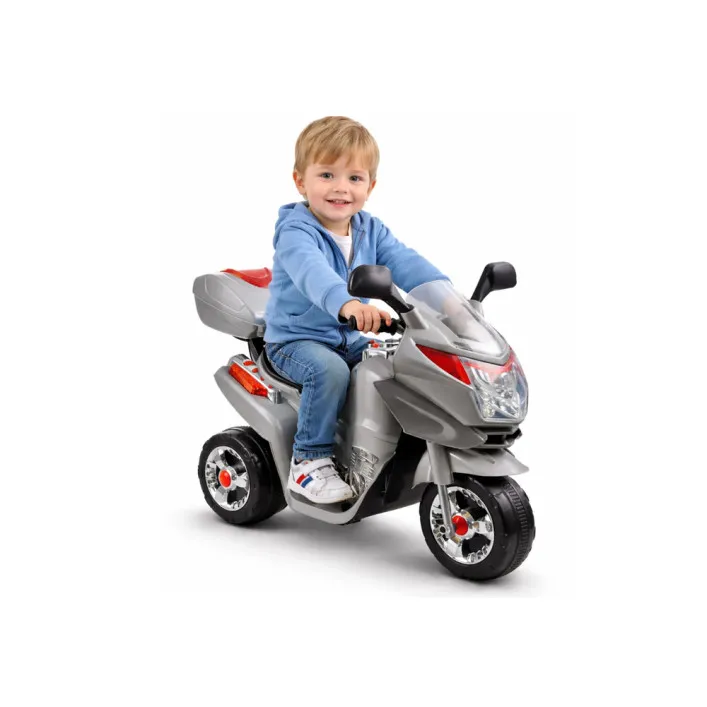 Akumuliatorinis  sidabrinis motociklas HC8051 Elektrinės mašinėlės vaikams