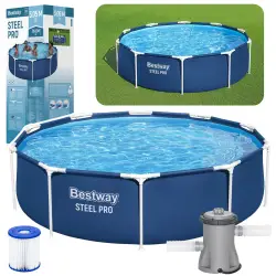 Rėminis mėlynas baseinas su siurbliu 305 cm x 76 cm Bestway 56679