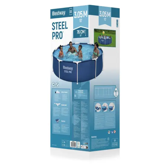 Rėminis mėlynas baseinas su siurbliu 305 cm x 76 cm Bestway 56679