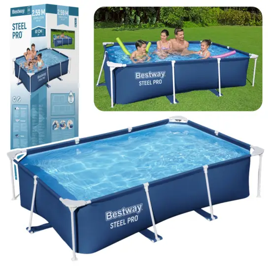 Stačiakampio formos sodo baseinas 259 x 170 x 61 cm Bestway 56403
