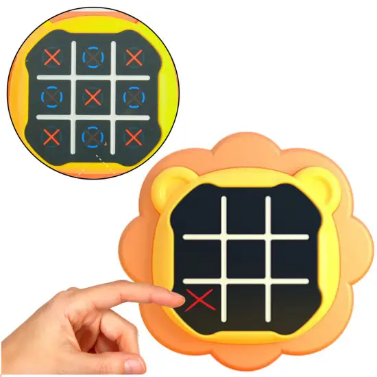 Elektroninis oranžinis  žaidimas 3in1 Tic Tac Toe Lion Stalo ir sporto žaidimai