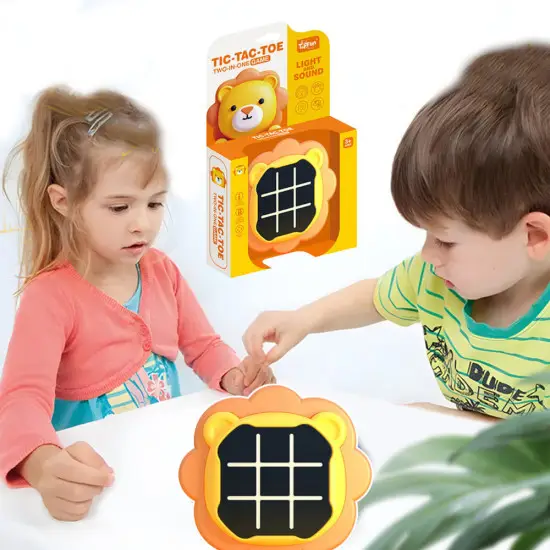 Elektroninis oranžinis  žaidimas 3in1 Tic Tac Toe Lion Stalo ir sporto žaidimai