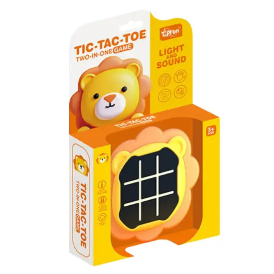 Elektroninis oranžinis  žaidimas 3in1 Tic Tac Toe Lion Stalo ir sporto žaidimai