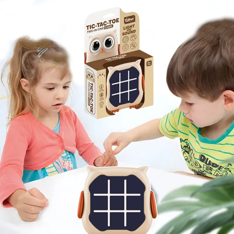 Elektroninen peli 3in1 Tic Tac Toe Memory Owl Beige Lauta- ja urheilupelit