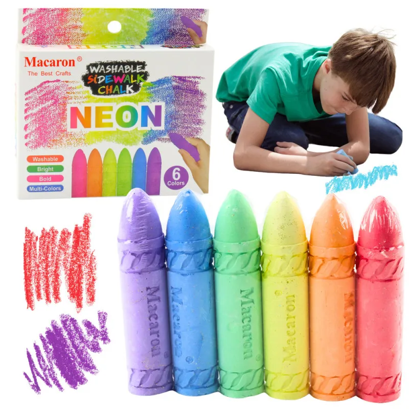 Set of neon-colored crayons (6 pieces) Pencils and pens