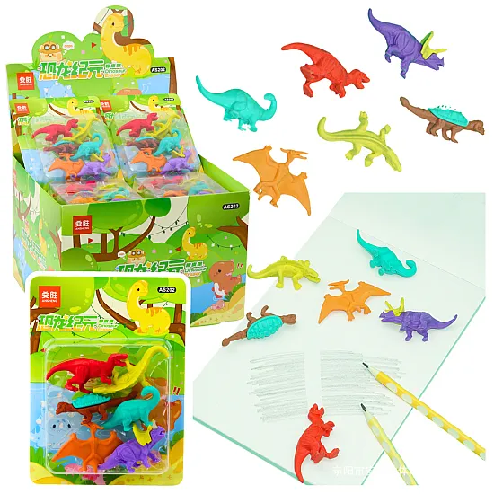 Set of 6 School Dinosaurs Erasers Paperitavarat