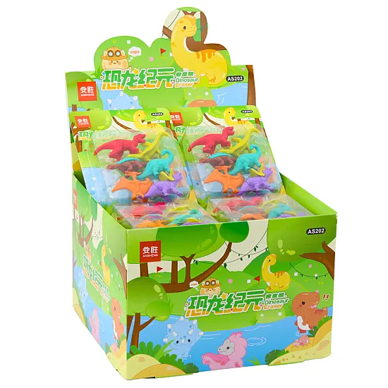 Set of 6 School Dinosaurs Erasers Paperitavarat